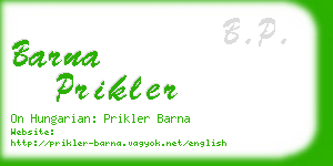 barna prikler business card